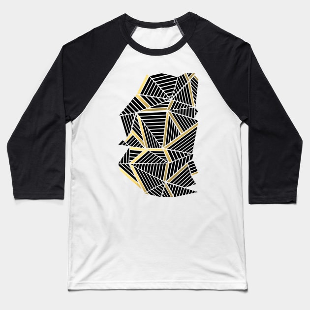 Ab Lines 2 Gold and Silver Baseball T-Shirt by ProjectM